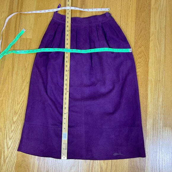 Jaeger Skirt Suede Maxi Vintage Purple (12UK, 26”waist, S/XS) - Picture 7 of 8